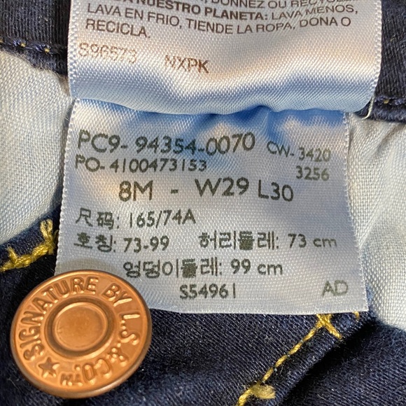 Levi’s Signature Gold Mid Rise Skinny Dark Wash Jeans - Women-8M (W29 L30) - Picture 7 of 9